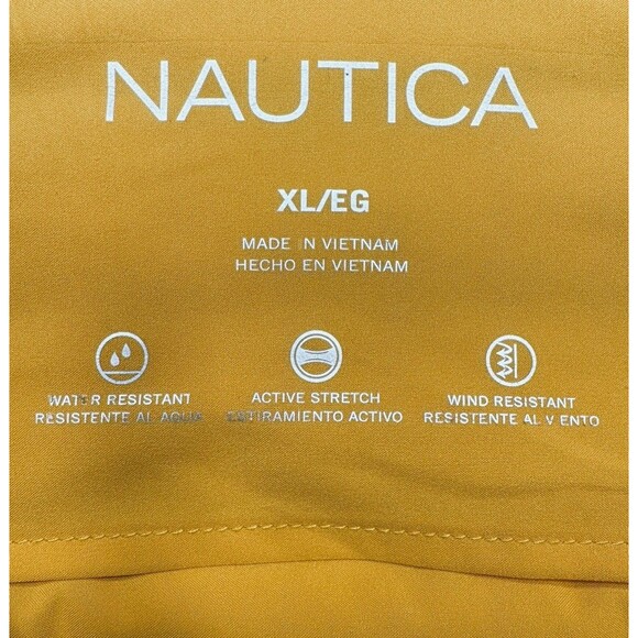 Nautica Mens XL Jacket Gray Yellow Full Zip Inner Pockets Wind Water Resistant - Picture 4 of 10